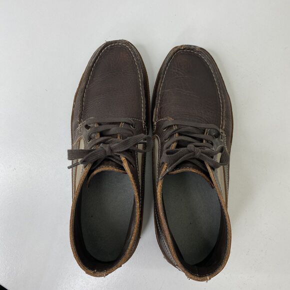 Duluth Trading Boots Mens 10M Work Ankle Chuckka Brown Leather Canvas Lace Up main image 5